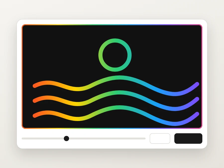 Tablero de raspado Garabatos con un dibujo de un sol y olas en colores de arcoíris